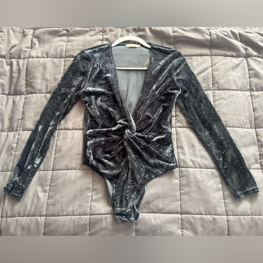 Elegant Velvet Twist Bodysuit